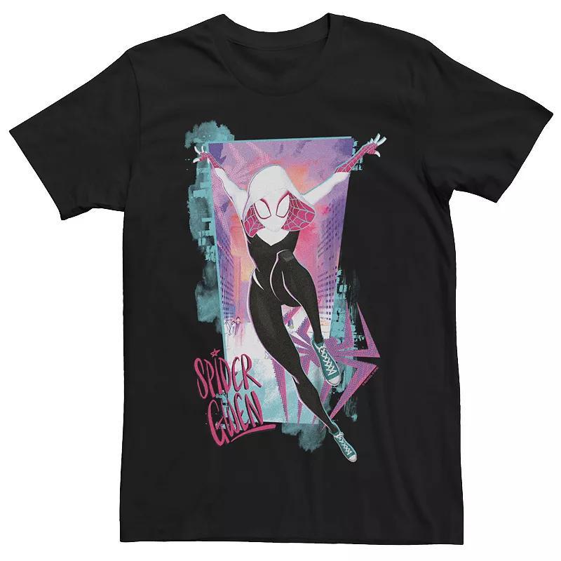 Mens Marvel Spiderman Across the Spider Verse Spider-Gwen Swinging Graphic Tee Product Image