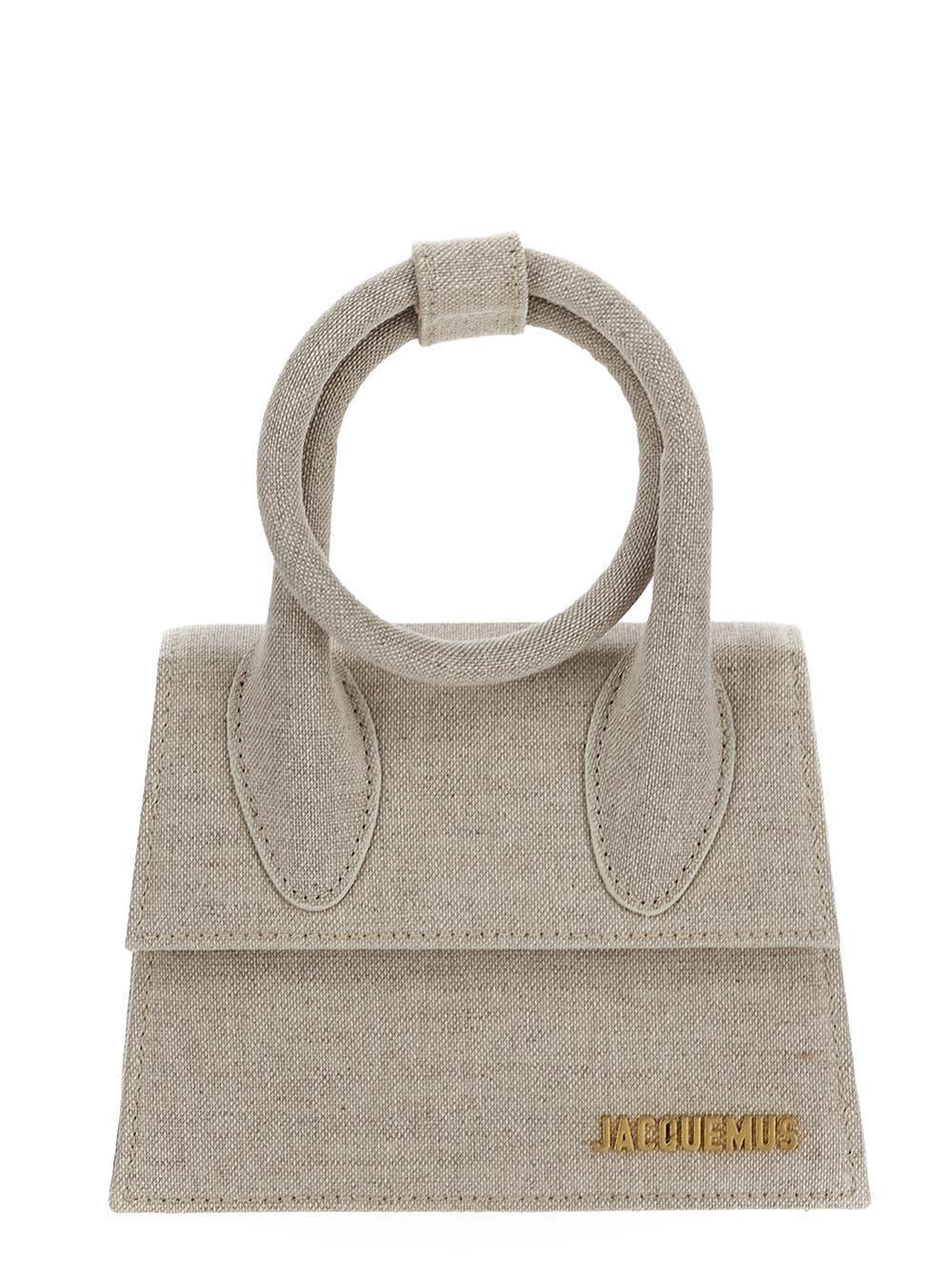 JACQUEMUS Le Chiquito Noeud Leather Bag In Grey Product Image