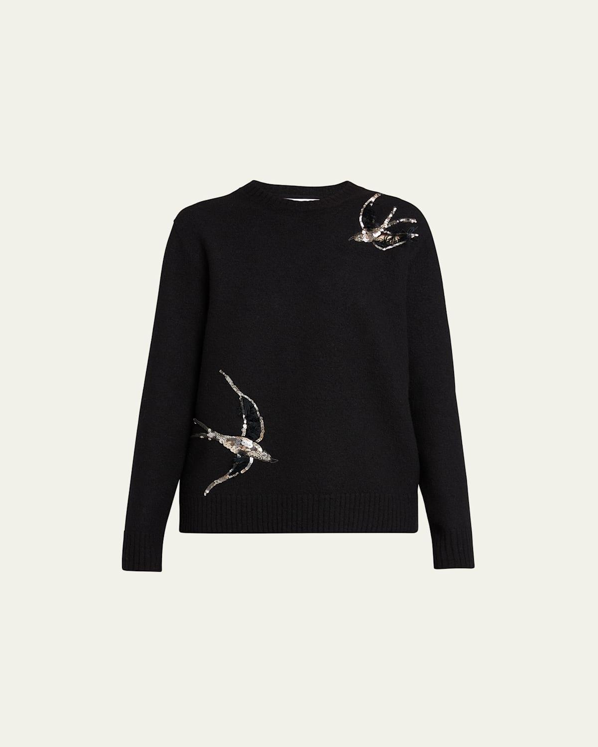 Womens Wool Swallow Sequin Sweater Product Image