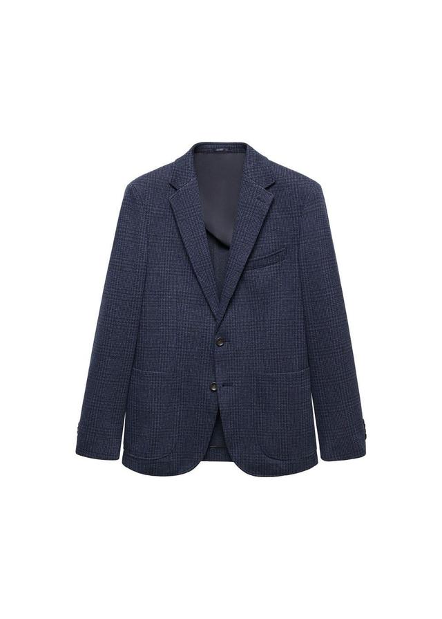 MANGO MAN - Slim fit check cotton blazer dark navyMen Product Image