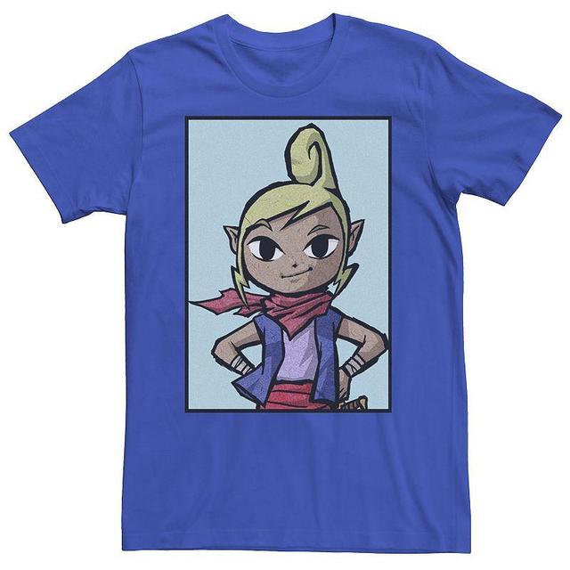 Mens Legend of Zelda Tetra Hands On Hips Blue Tee Med Blue Product Image