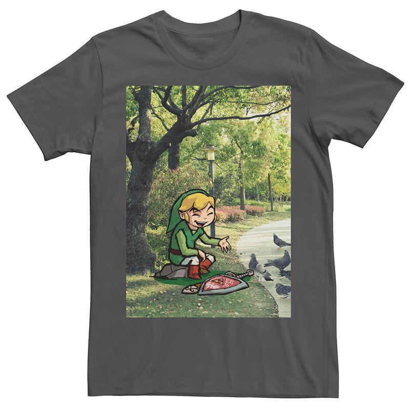 Mens Nintendo Legend Of Zelda Link In A Park Tee Grey Product Image