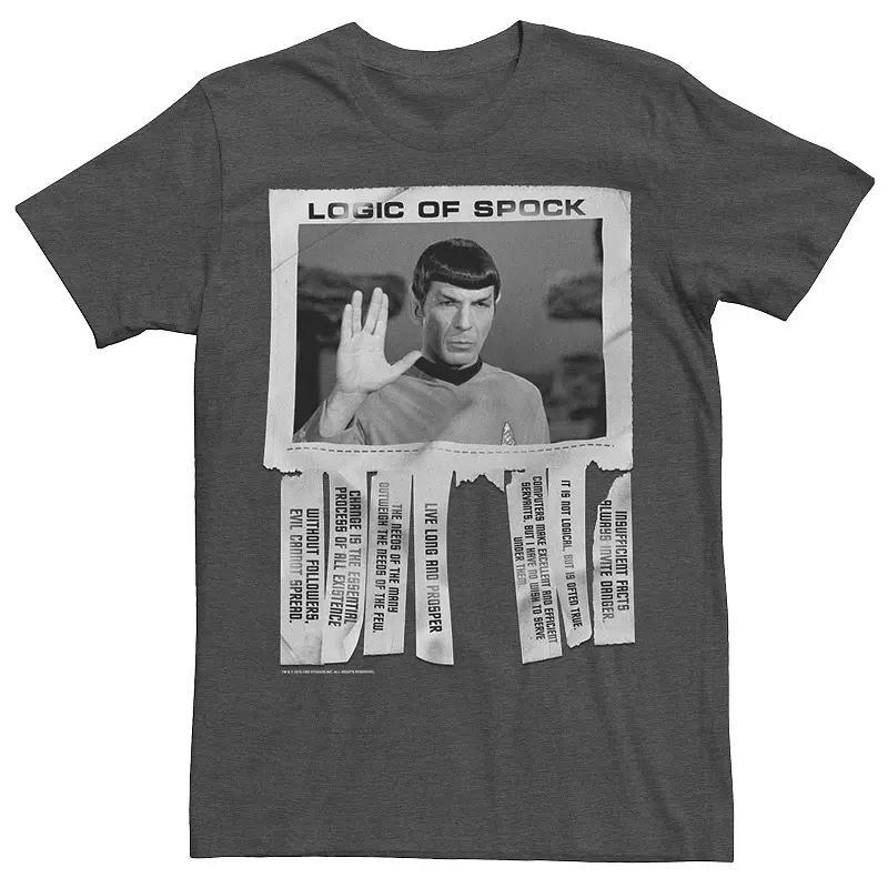 Mens Star Trek The Original Series Logic Of Spock Text Poster Tee Grey Heather Product Image