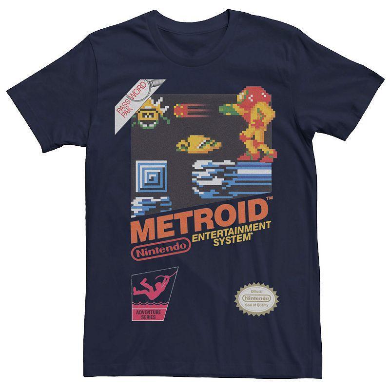 Mens Nintendo NES Metroid Retro Vintage Cover Tee Blue Product Image