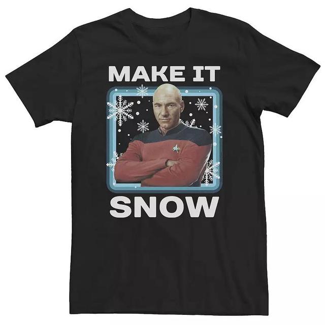 Big & Tall Star Trek: The Next Generation Picard Make It Snow Portrait Tee, Mens Black Product Image