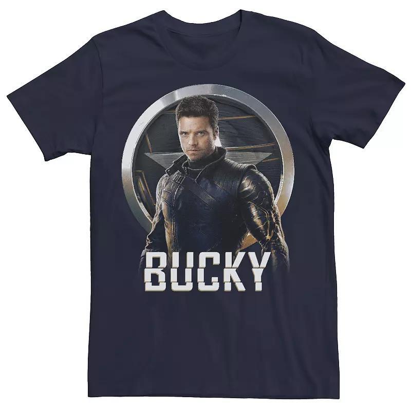 Mens Marvel Falcon & Winter Soldier Bucky Shield Portrait V2 Tee Blue Product Image