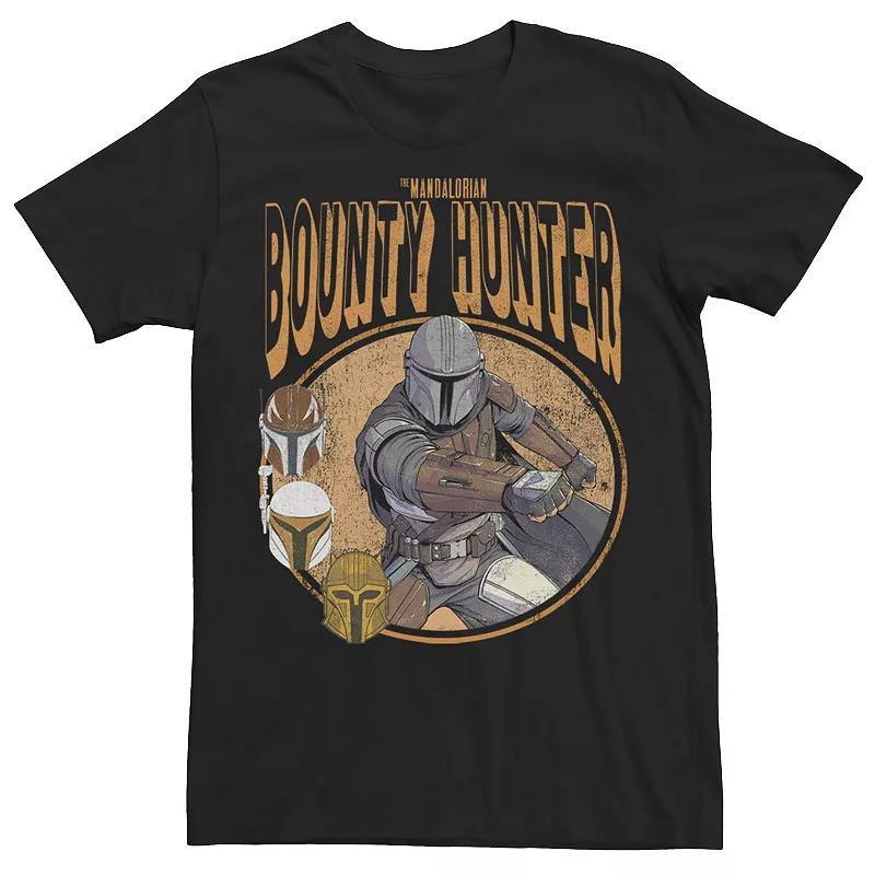 Mens Star Wars The Mandalorian Bounty Hunter Retro Comic Portrait Tee Product Image