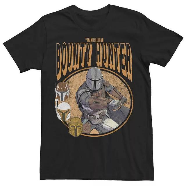 Mens Star Wars The Mandalorian Bounty Hunter Retro Comic Portrait Tee Product Image