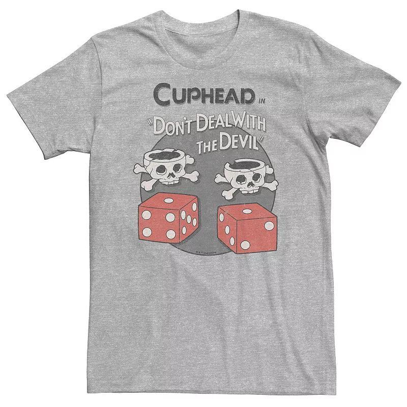 Big & Tall Cuphead Bones And Devil Dice Tee, Mens Athletic Grey Product Image