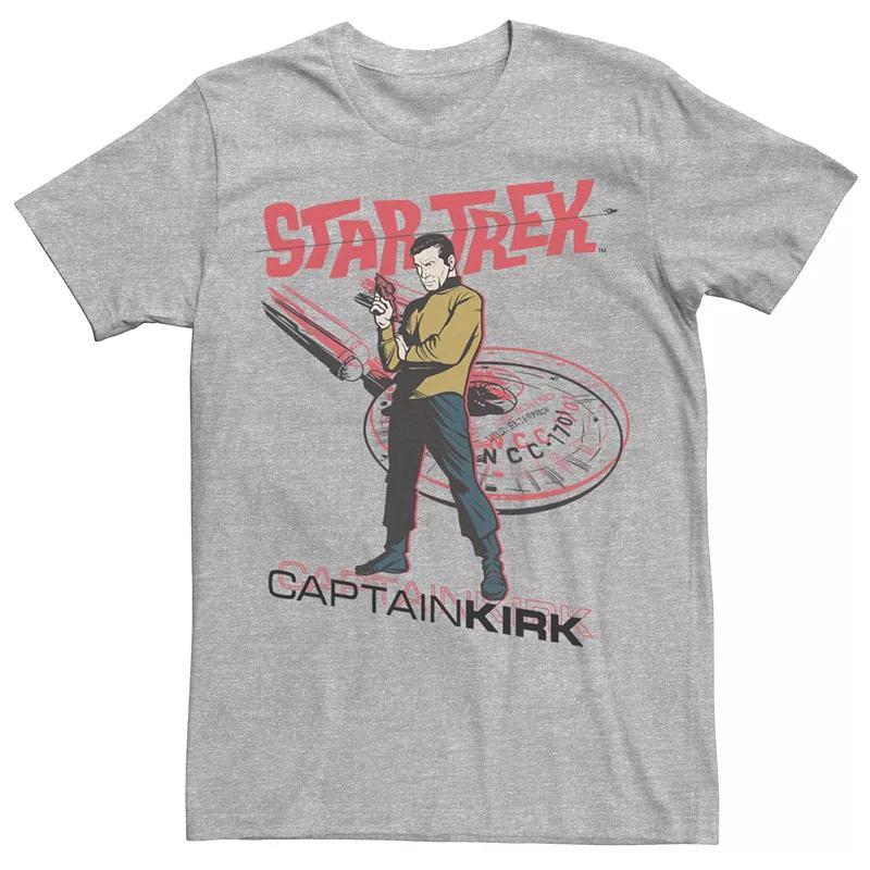 Mens Star Trek TheOriginal Series Kirk Ship Tee Athletic Grey Product Image