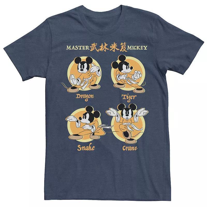 Disneys Mickey Mouse Master Mickey Kung-Fu Poses Mens Tee Navy Grey Product Image