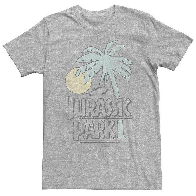 Big & Tall Jurassic Park Sunset Palm Tree Logo Tee, Mens, Size: 4XL, Med Grey Product Image