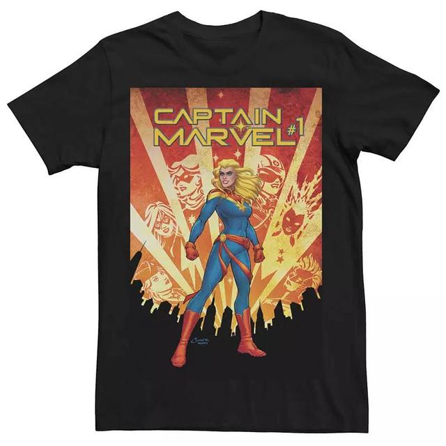 Mens Captain Marvel Sunset Comic Cover Tee Product Image