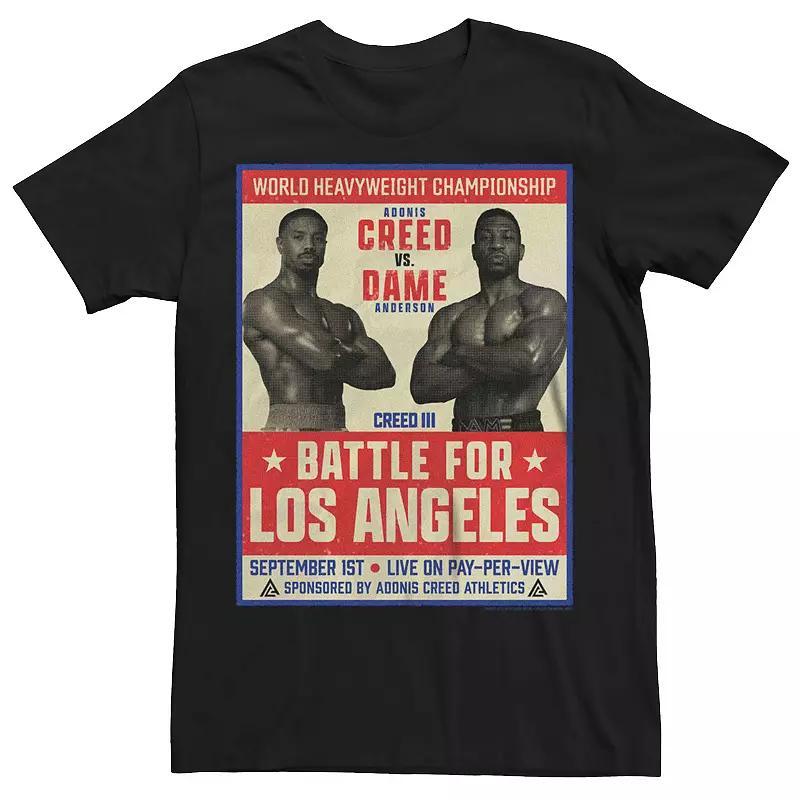 Mens Creed III Creed Vs Dame Fight Poster Graphic Tee Black Product Image