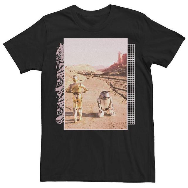 Mens Star Wars C-3PO & R2-D2 Long Walk Photograph Tee Product Image