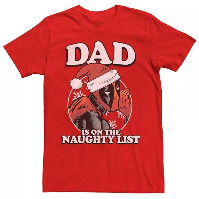 Mens Marvel Deadpool Dad On The Naughty List Tee Product Image