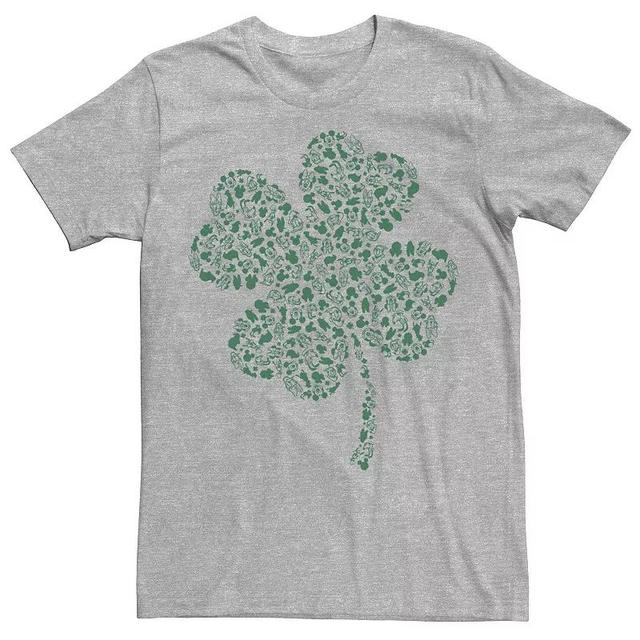 Disneys Mickey And Friends St. Patricks Day Icon Fill Mens Tee Athletic Grey Product Image