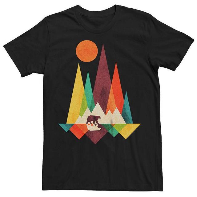 Mens Mountain Bear Abstract Graphic Tee Grey Heather Product Image