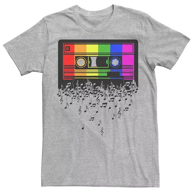 Mens Pride Rainbow Flag Music Note Cassette Graphic Tee Product Image