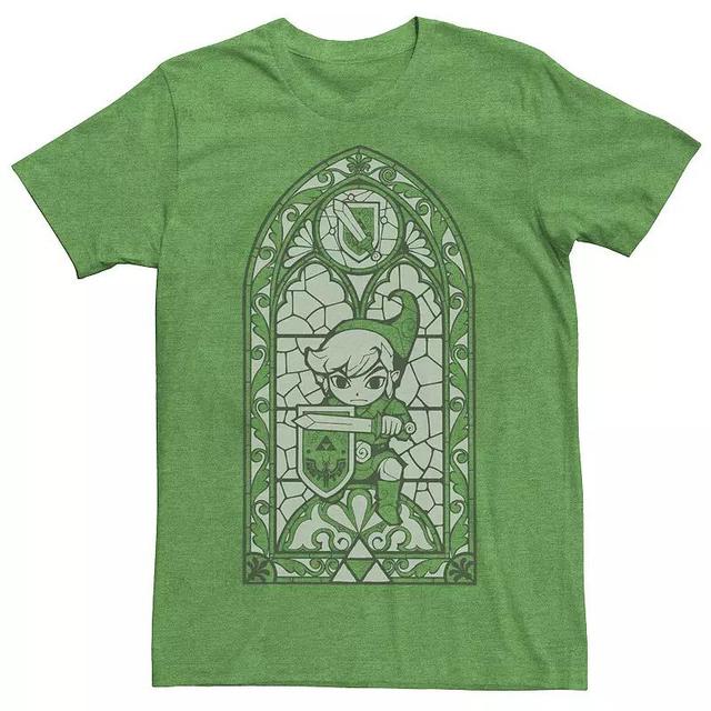 Mens Nintendo Zelda Wind Waker Link Stained Glass Tee Med Green Product Image