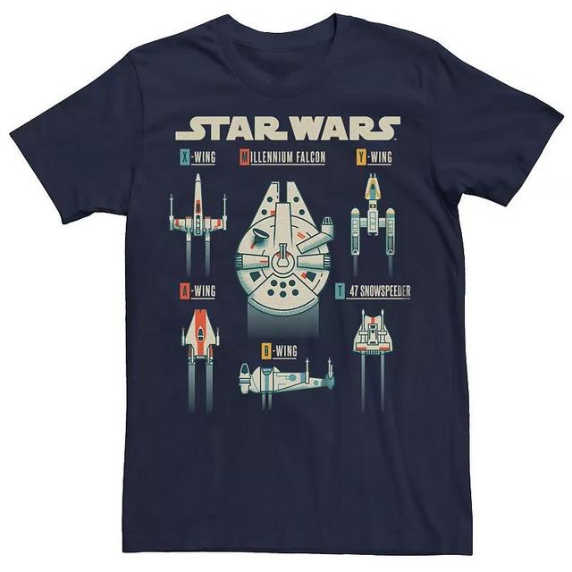 Mens Star Wars Rebel Ships Graphic Tee Blue Product Image