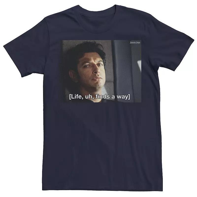 Mens Jurassic Park Life Finds A Way Goldblum Jeff Stare Tee Grey Product Image