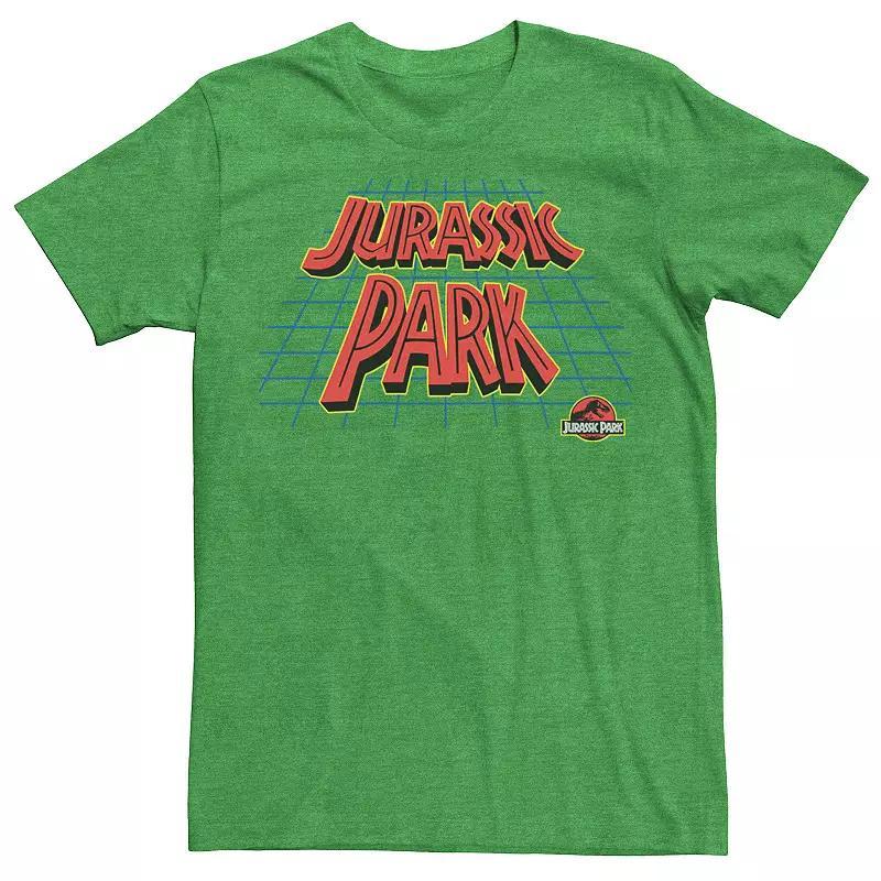 Mens Jurassic Park Tilted Grid Logo Tee Kelly Grey Product Image