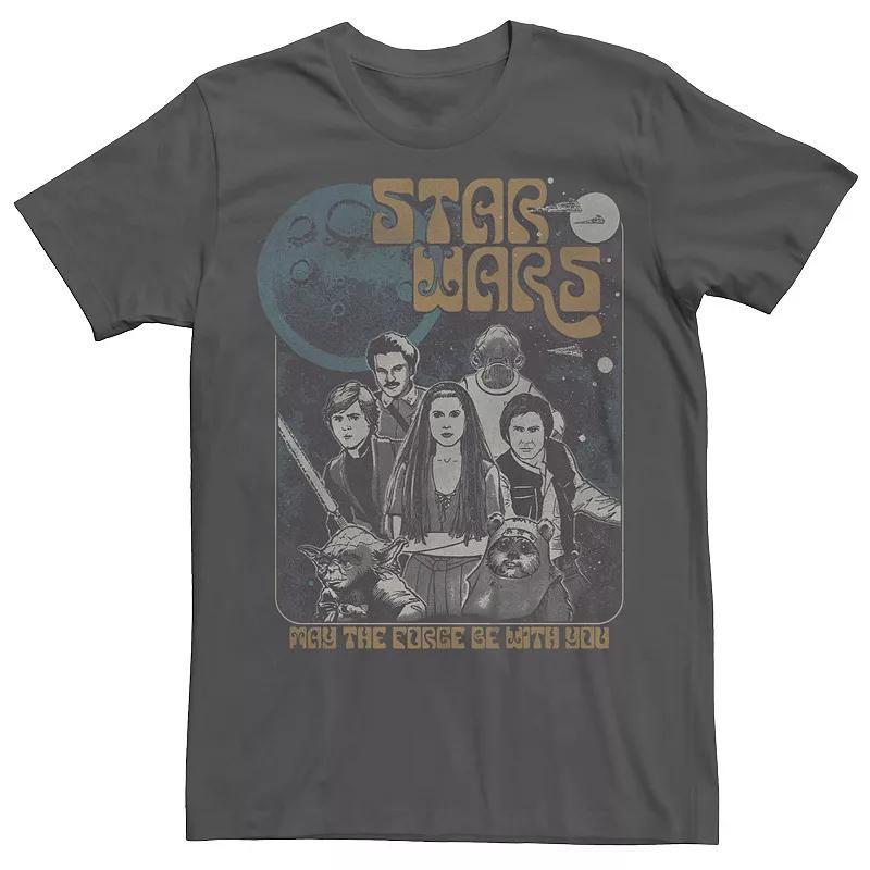 Mens Star Wars 70s Style Poster Tee Grey Product Image