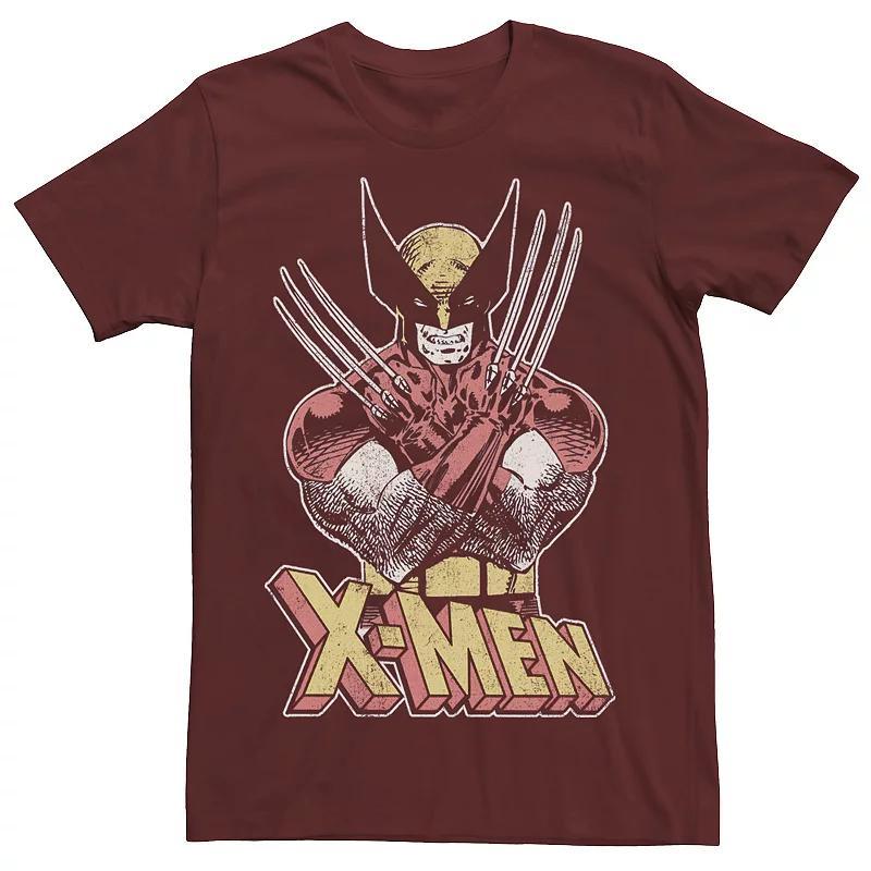 Mens Marvel X-Men Wolverine Classic Comic Vintage Graphic Tee Red Product Image