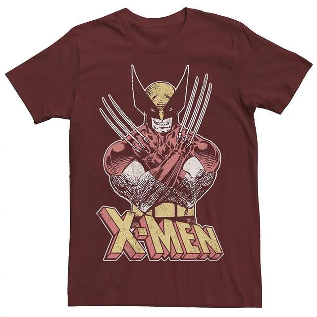 Mens Marvel X-Men Wolverine Classic Comic Vintage Graphic Tee Red Product Image