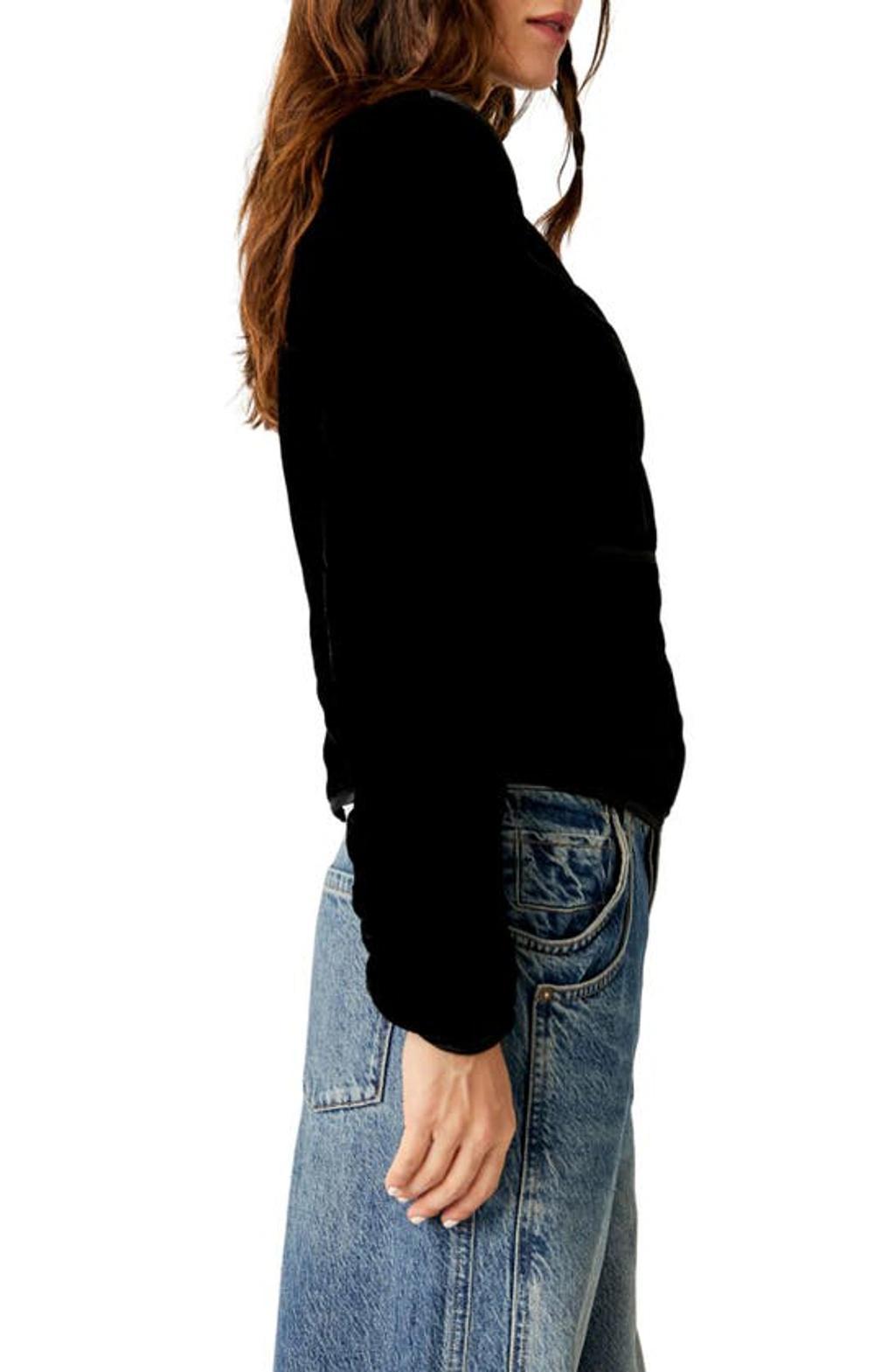 Becky Stretch Velvet Jacket In Black Product Image