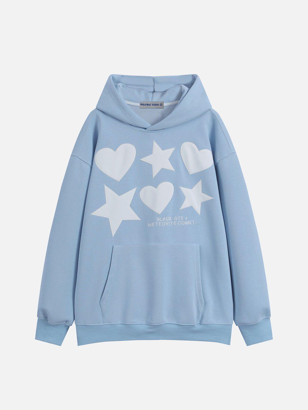 Aelfric Eden Embroidery Star Heart Hoodie Product Image