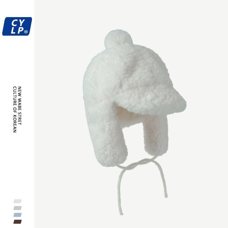 Plain Pom Pom Fluffy Trapper Hat Product Image