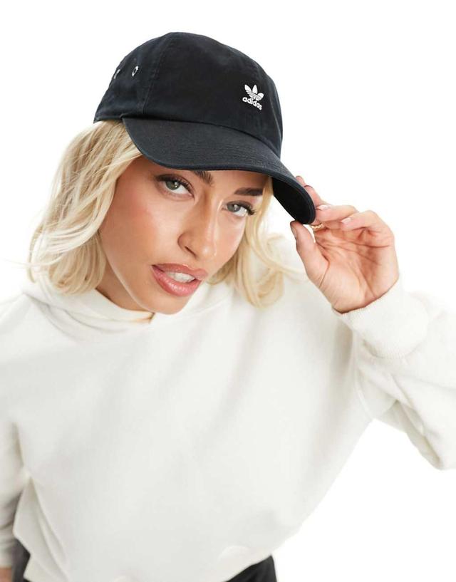 adidas Originals relaxed mini logo cap in black Product Image