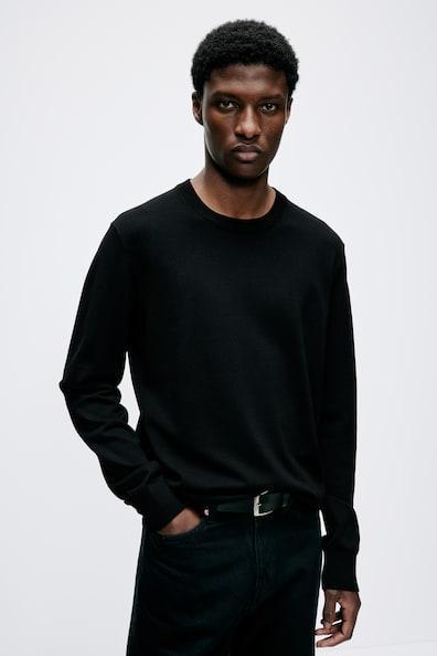 Slim Fit Fine-Knit Sweater Product Image