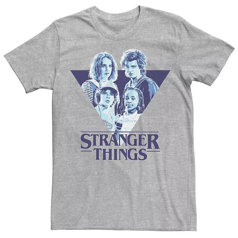 Mens Stranger Things Four Poster Graphic Tee Athletic Grey Product Image