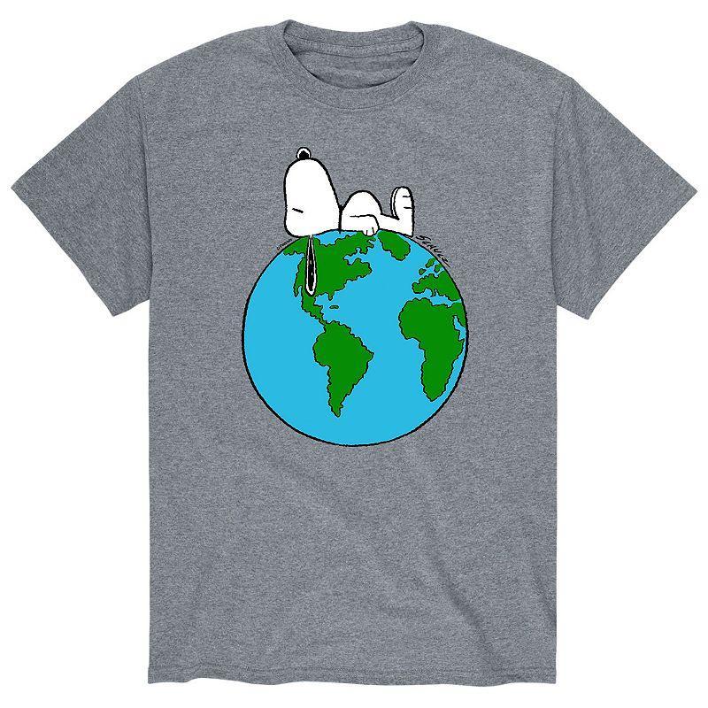 Mens Peanuts Top of The World Tee Grey Product Image