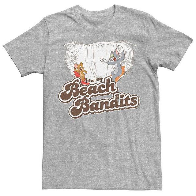 Mens Looney Tunes Tom & Jerry Beach Bandits Distorted Tee Athletic Grey Product Image