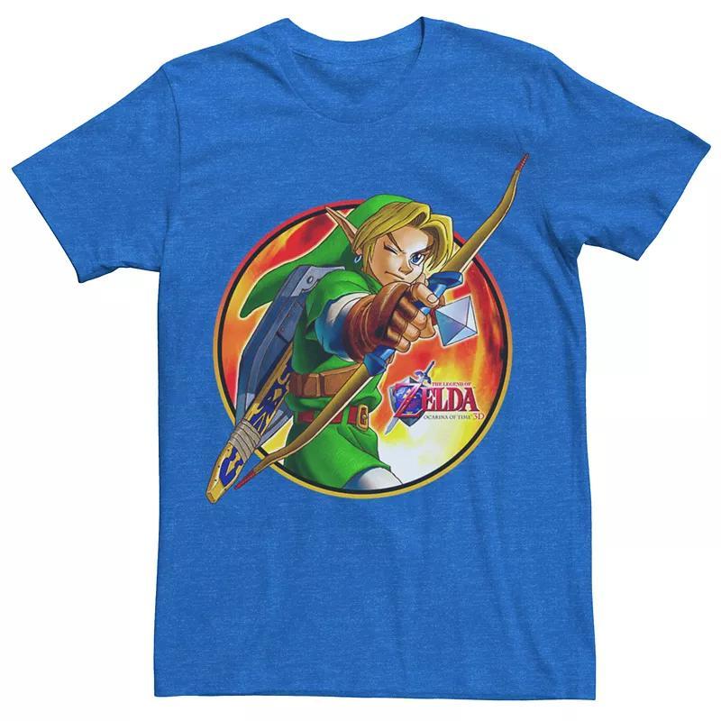 Mens Legend of Zelda Ocarina of Time Archer Tee Royal Grey Product Image