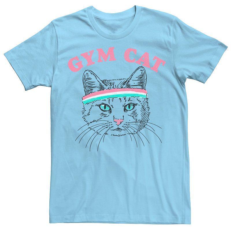 Mens Gym Cat Outline With Headband Tee Product Image