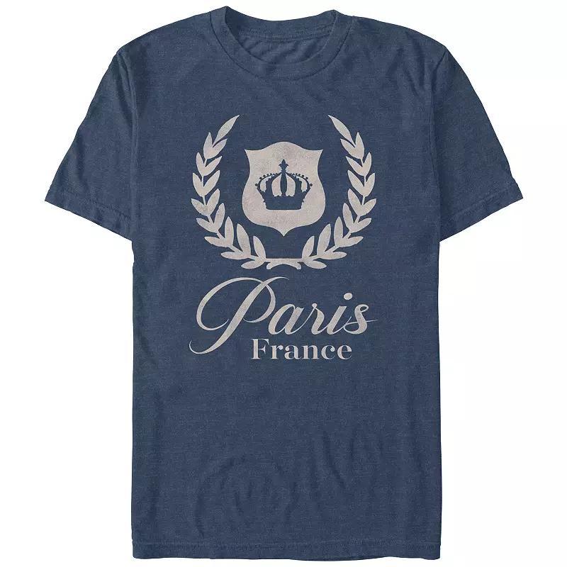 Mens Paris, France Crown Graphic Tee Navy Grey Product Image