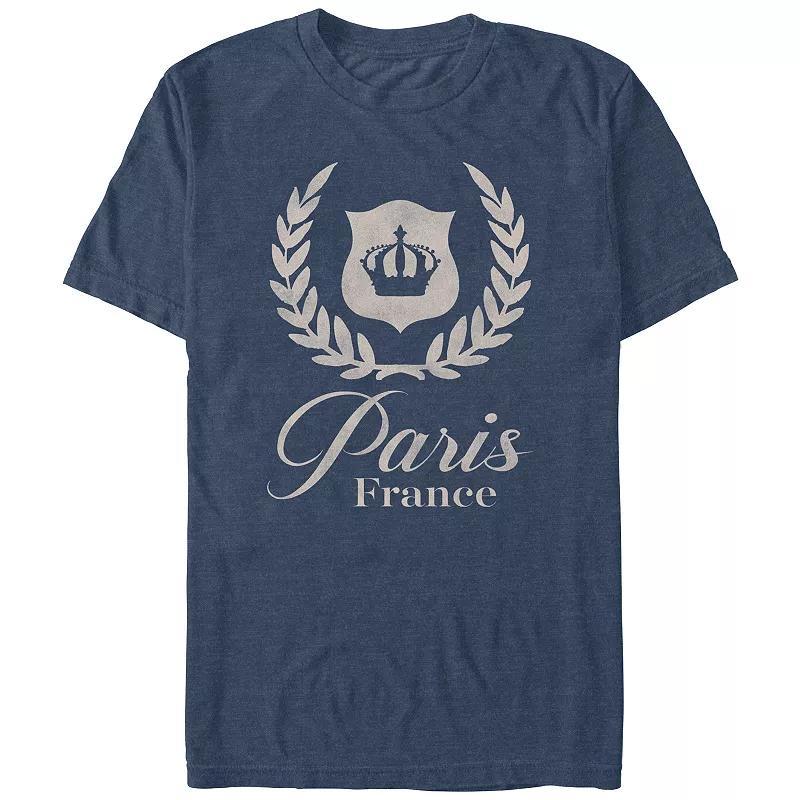 Mens Paris, France Crown Graphic Tee Navy Grey Product Image