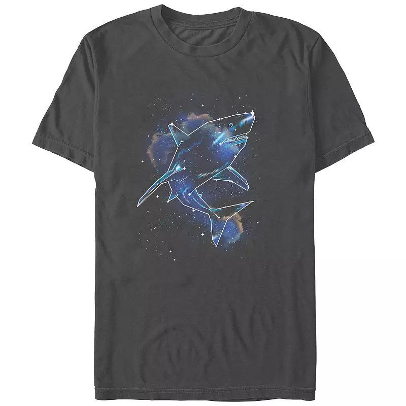 Mens Shark Galaxy Graphic Tee Grey Heather Product Image