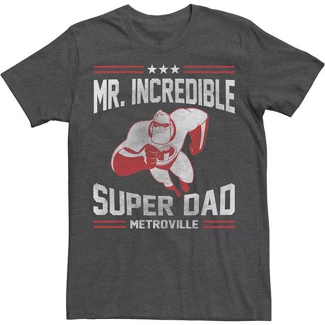 Big & Tall Incredibles Sporty Super Dad Fathers Day Text Tee, Mens Grey Heather Product Image