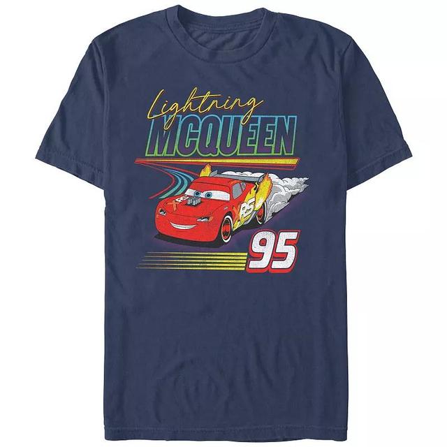 Mens Comfort Colors Disney / Pixars Cars Lightning McQueen 95 Graphic Tee Blue Product Image