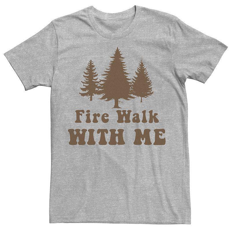 Mens Twin Peaks 70s Style Bold Stack Fire Walk Tee Athletic Grey Product Image