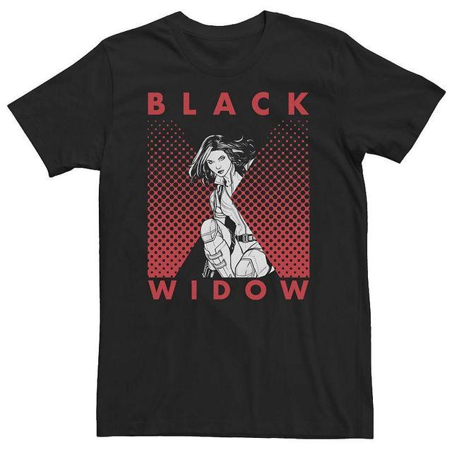 Big & Tall Marvel Black Widow Halftone Portrait Logo Tee, Mens Product Image