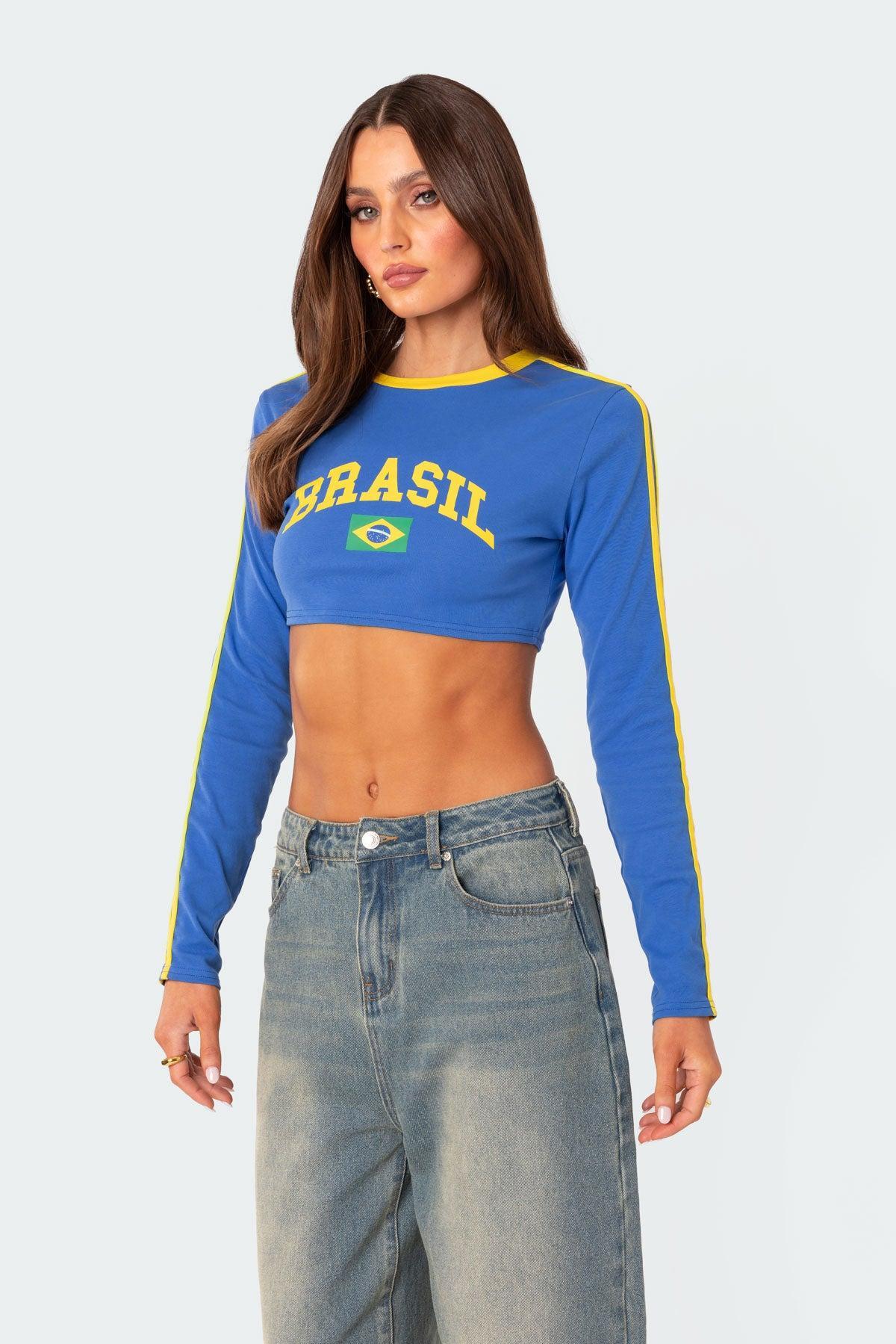 Brasil Long Sleeved Crop Top Product Image