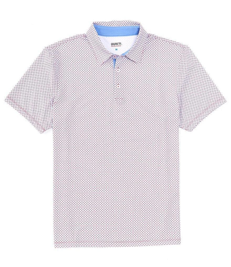 Quieti Geo Print Short Sleeve Polo Shirt Product Image