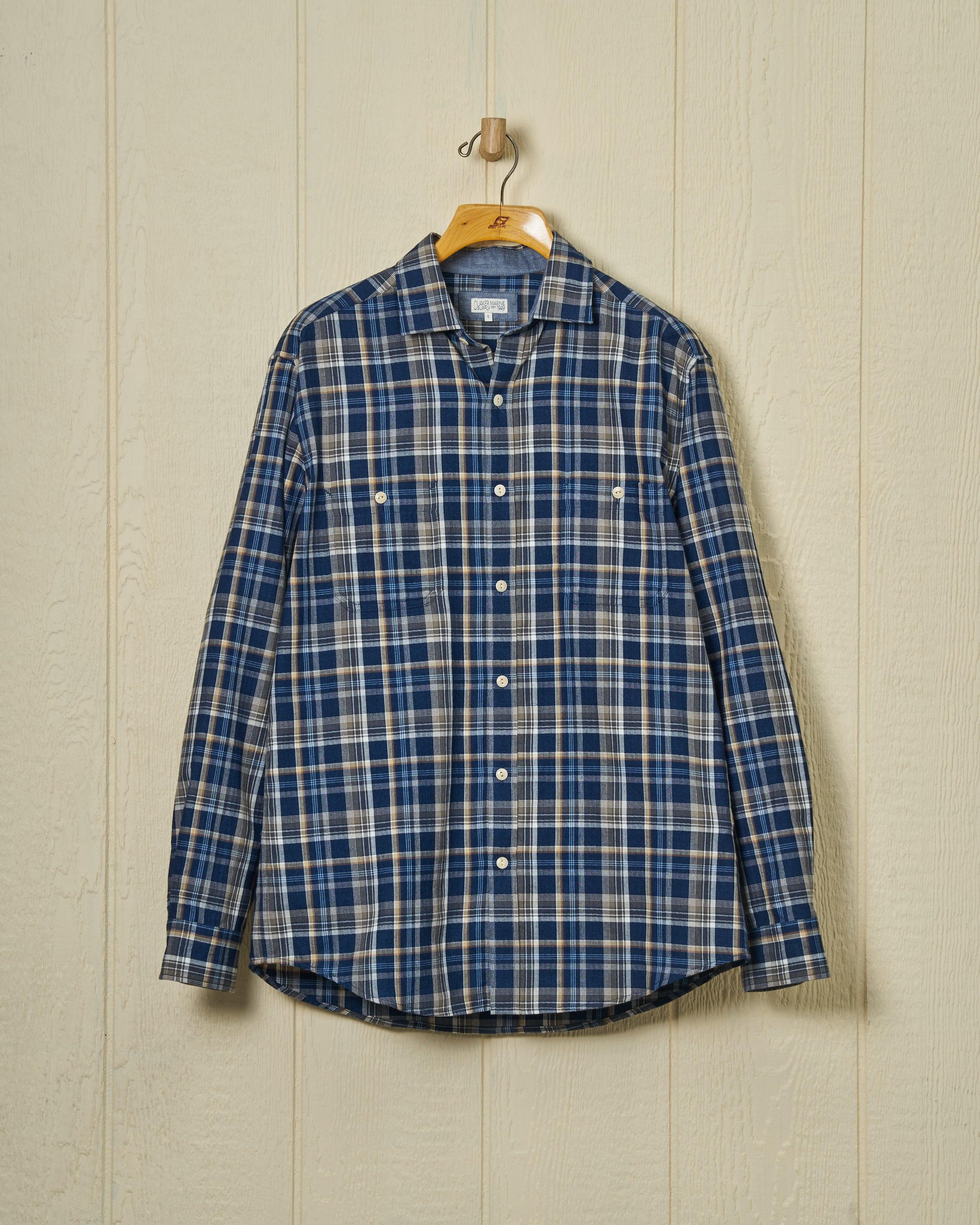 Chore Shirt in Navy/Chestnut Herringbone Product Image